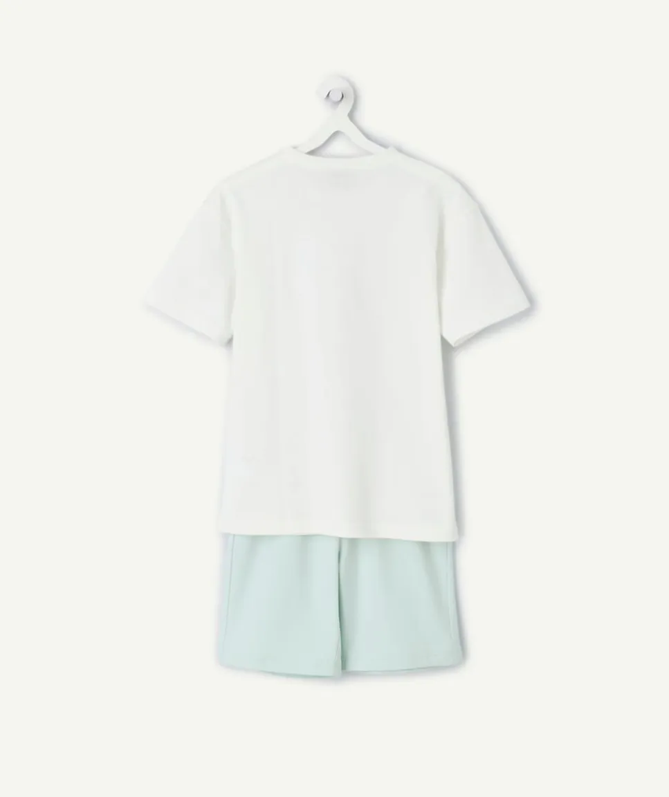 Ensemble garçon imprimé blanc et vert