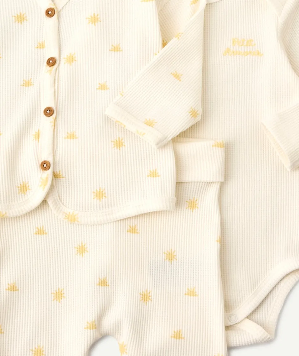 Ensemble naissance garçon imprimé étoile