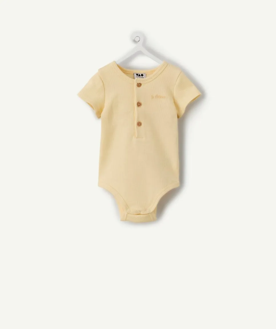 Ensemble naissance garçon jaune rayé