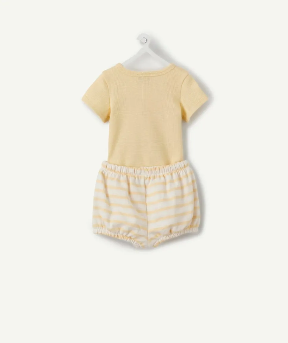 Ensemble naissance garçon jaune rayé