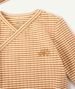 Ensemble naissance garçon rayé orange