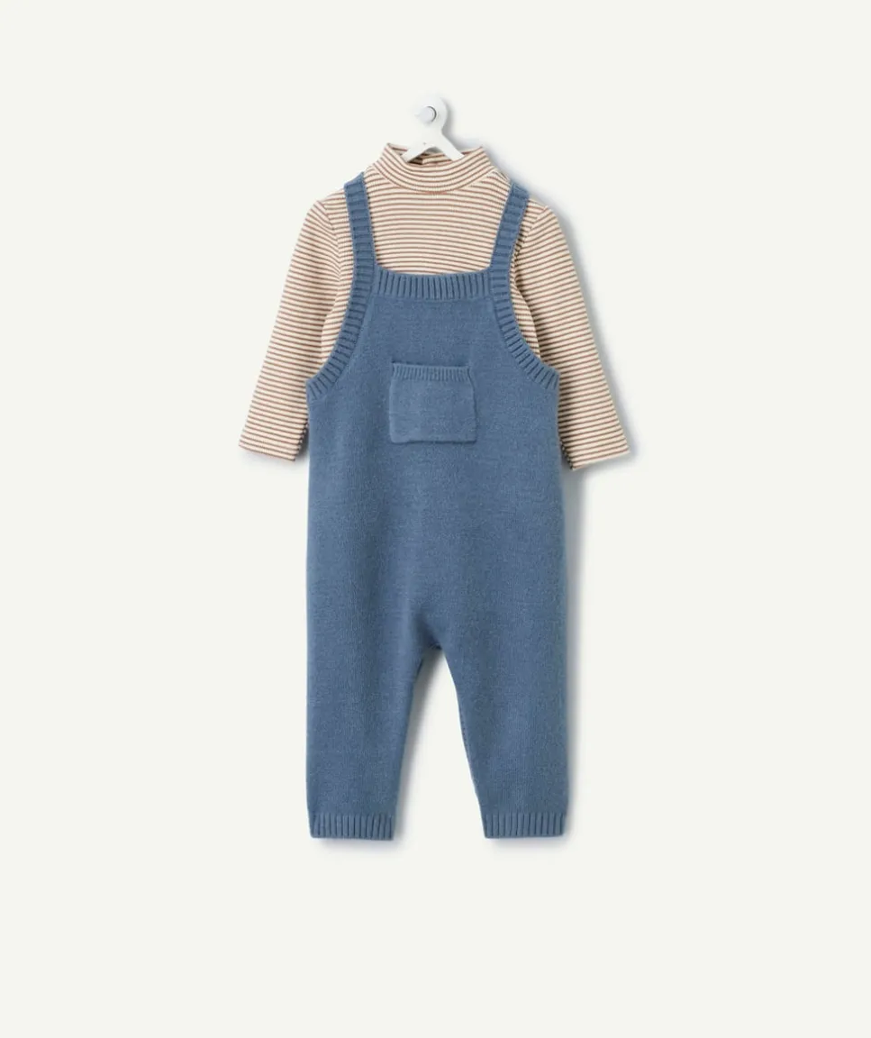 Ensemble naissance garçon salopette et t-shirt