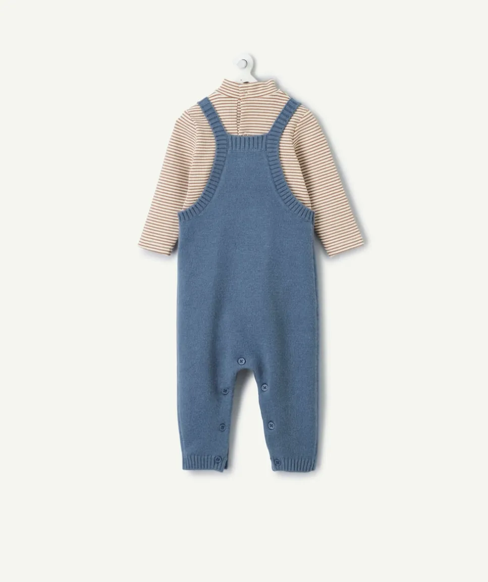 Ensemble naissance garçon salopette et t-shirt