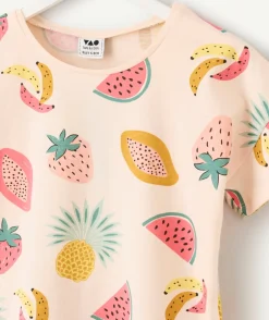 Ensemble pyjama fille coton imprimé fruits coloré