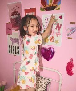 Ensemble pyjama fille coton imprimé fruits coloré