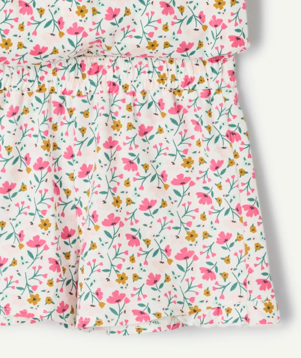 Ensemble pyjama fille coton imprimé floral