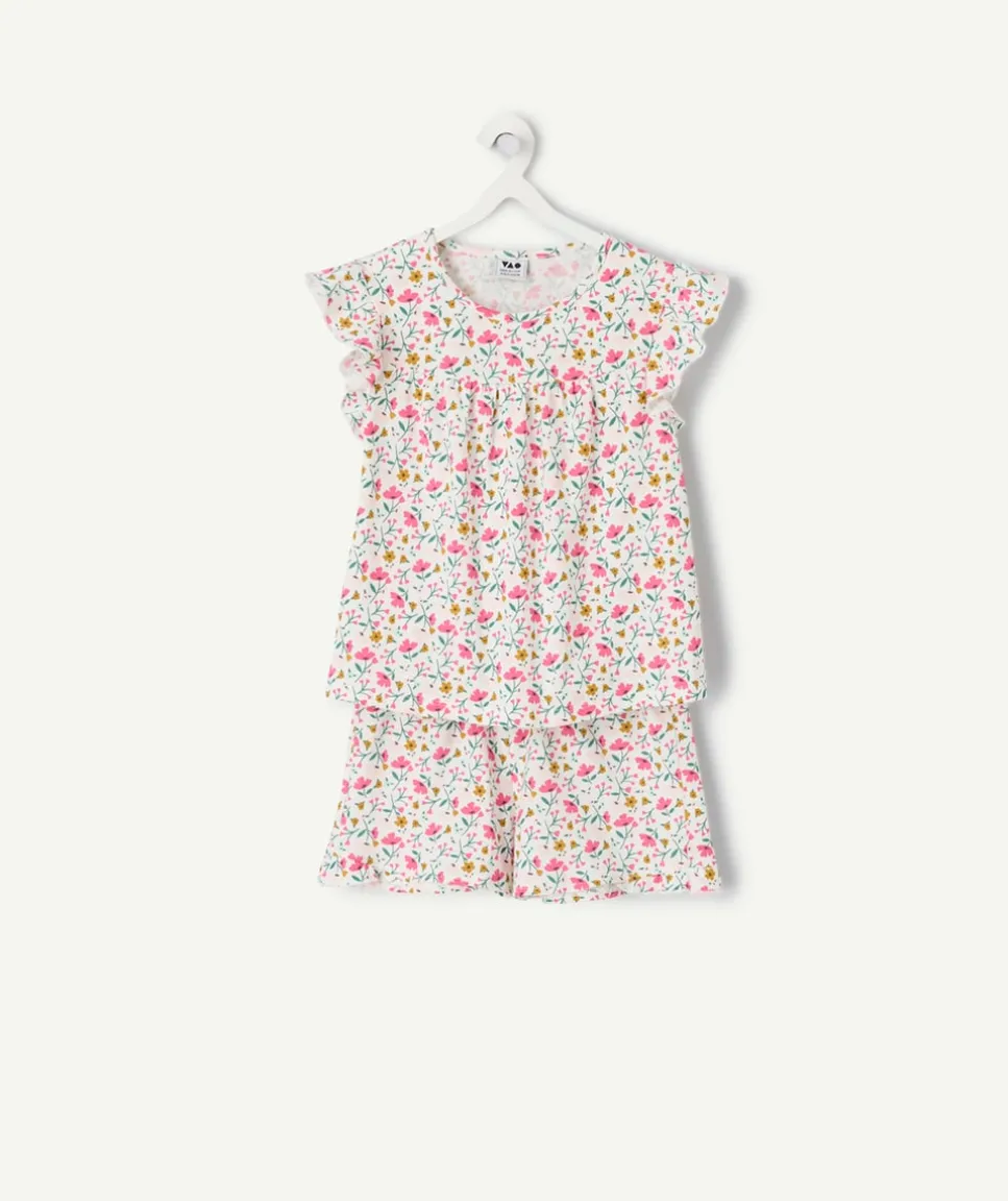 Ensemble pyjama fille coton imprimé floral