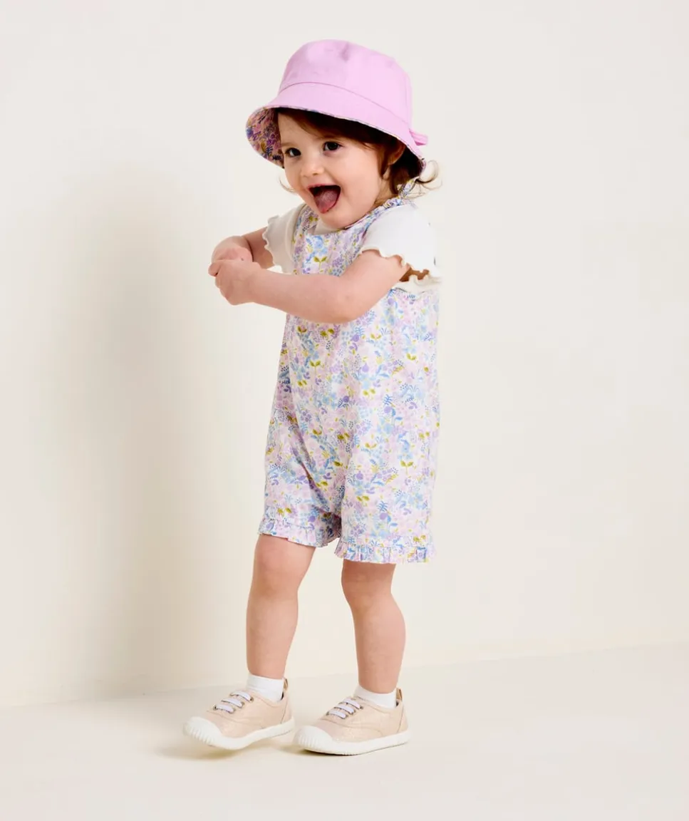 Ensemble salopette bébé fille imprimé fleuri