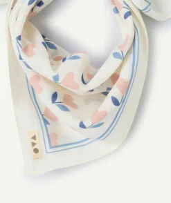 Foulard bébé fille imprimé fleurs pastel