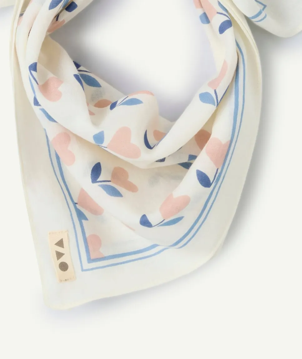 Foulard bébé fille imprimé fleurs pastel