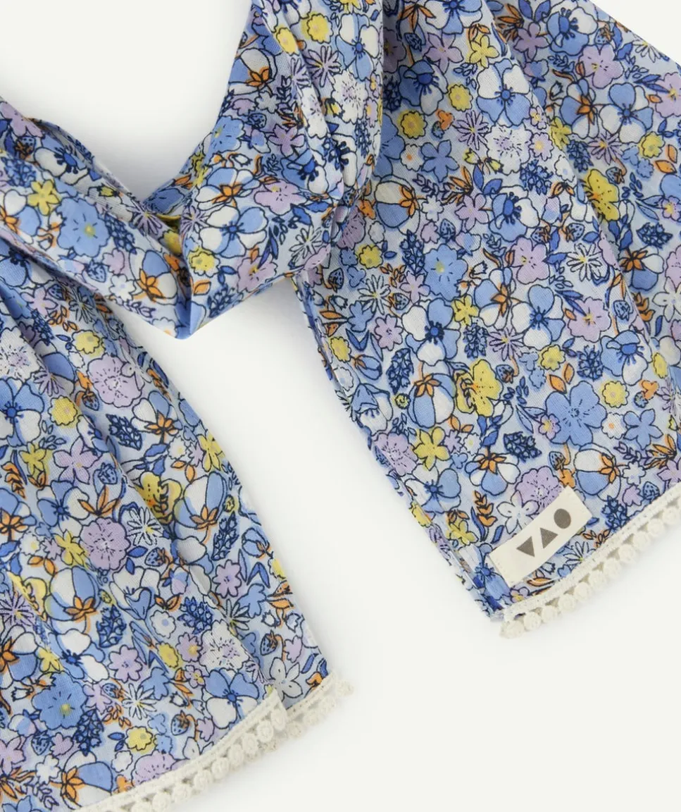 Foulard 3 en 1 bébé fille imprimé fleuri et détails en crochet