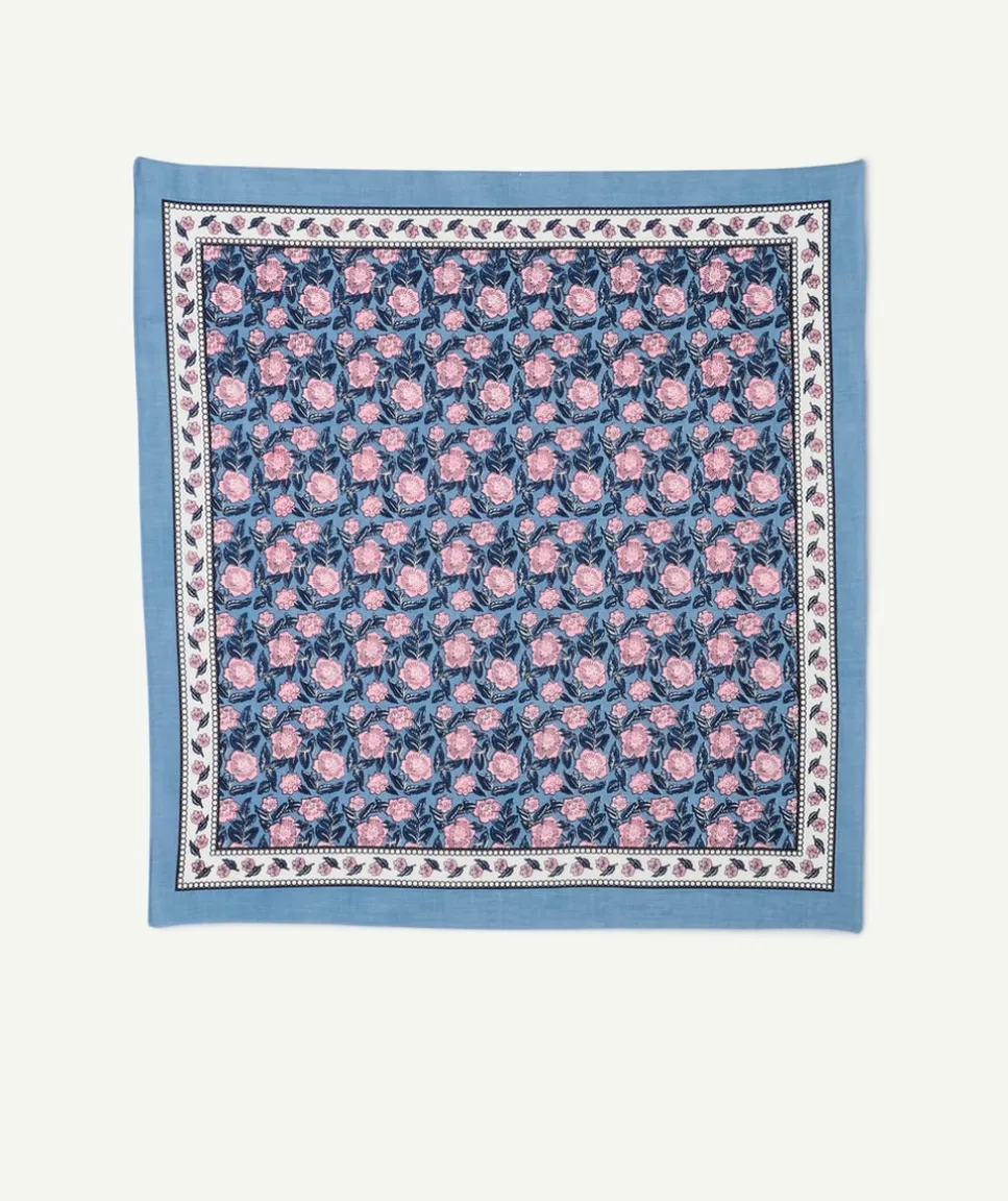 Foulard imprimé floral bleu