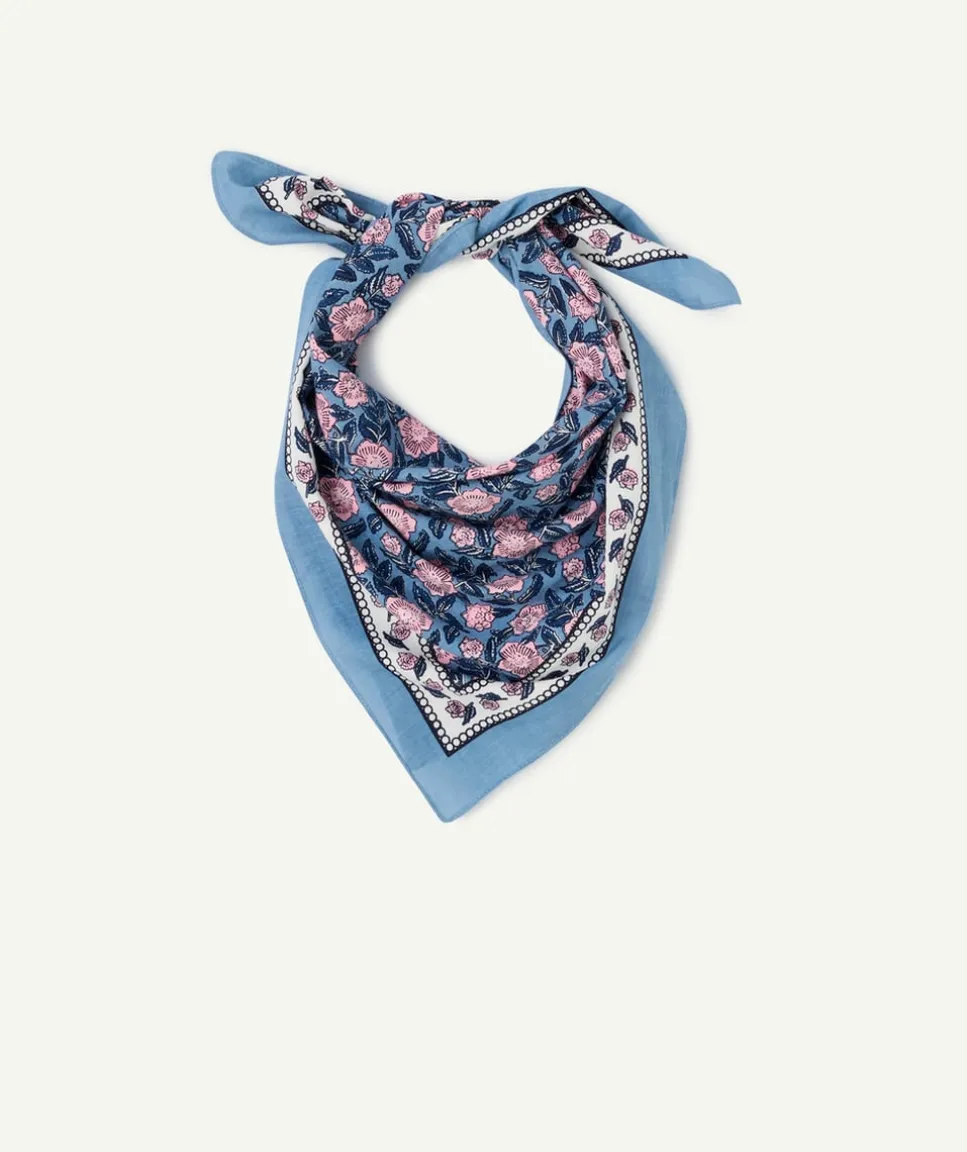 Foulard imprimé floral bleu