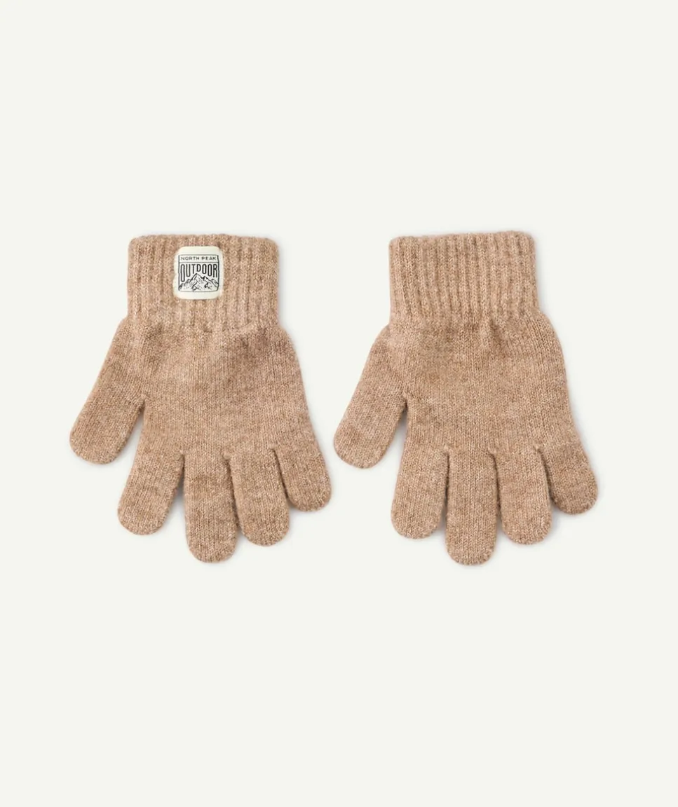 Gants garçon maille beige