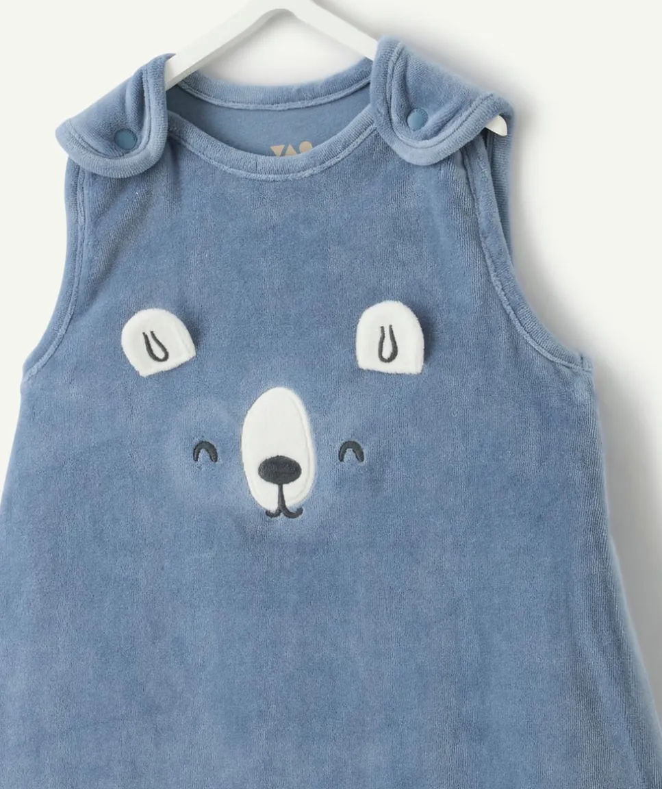 Gigoteuse naissance garçon bleu imprimé ours