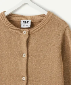 Gilet bébé fille camel irisé