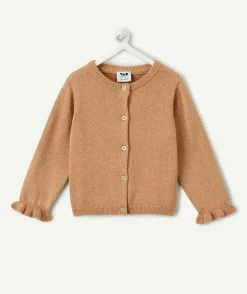 Gilet bébé fille camel irisé
