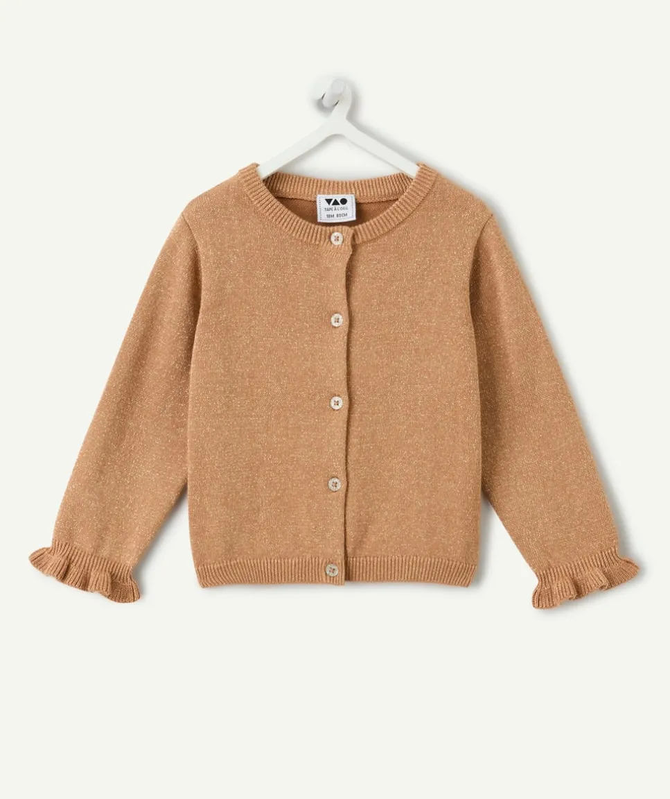 Gilet bébé fille camel irisé