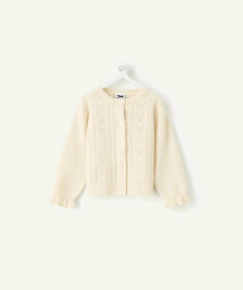 Gilet bébé fille écru ajouré