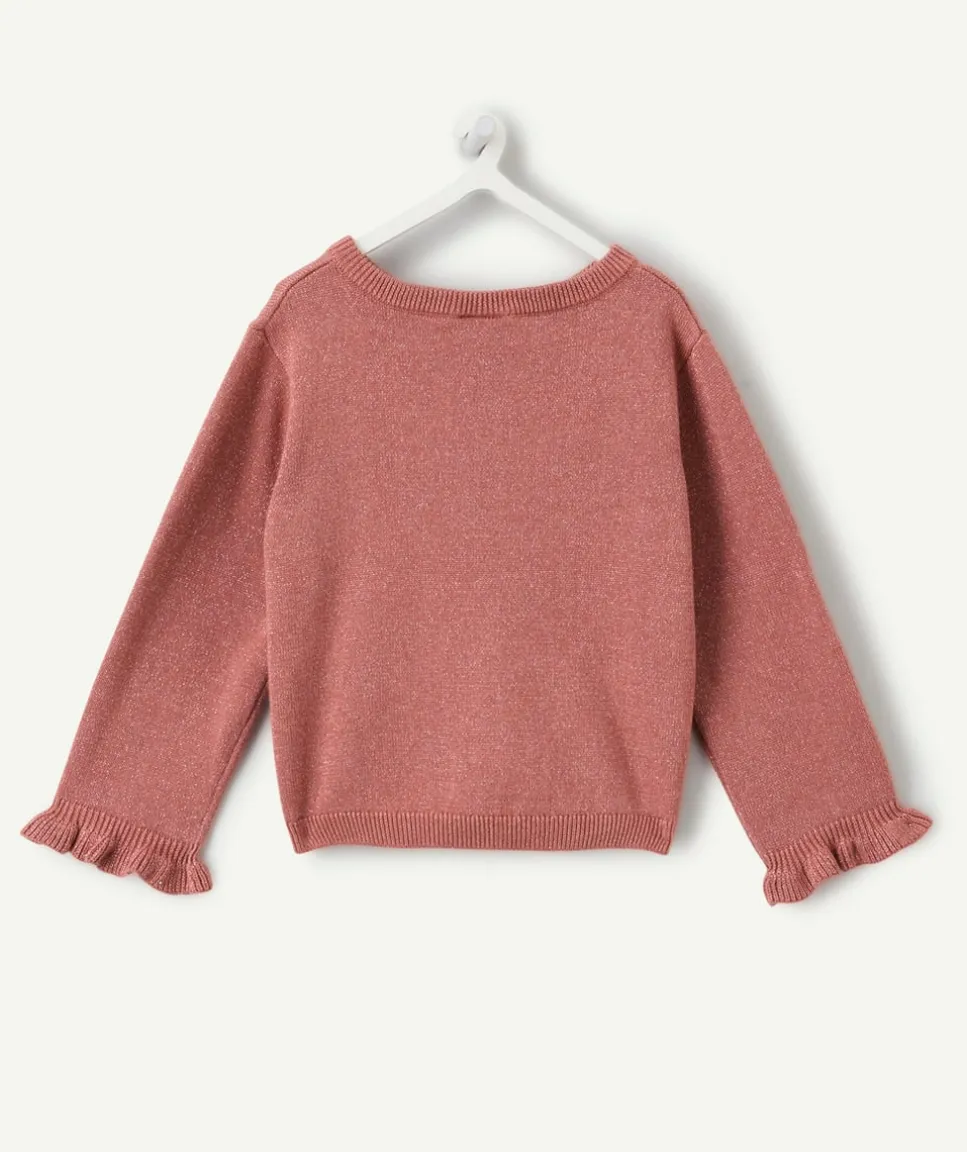 Gilet bébé fille rose irisé