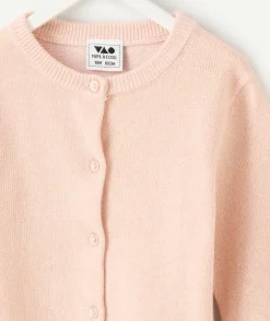 Gilet bébé fille rose pâle