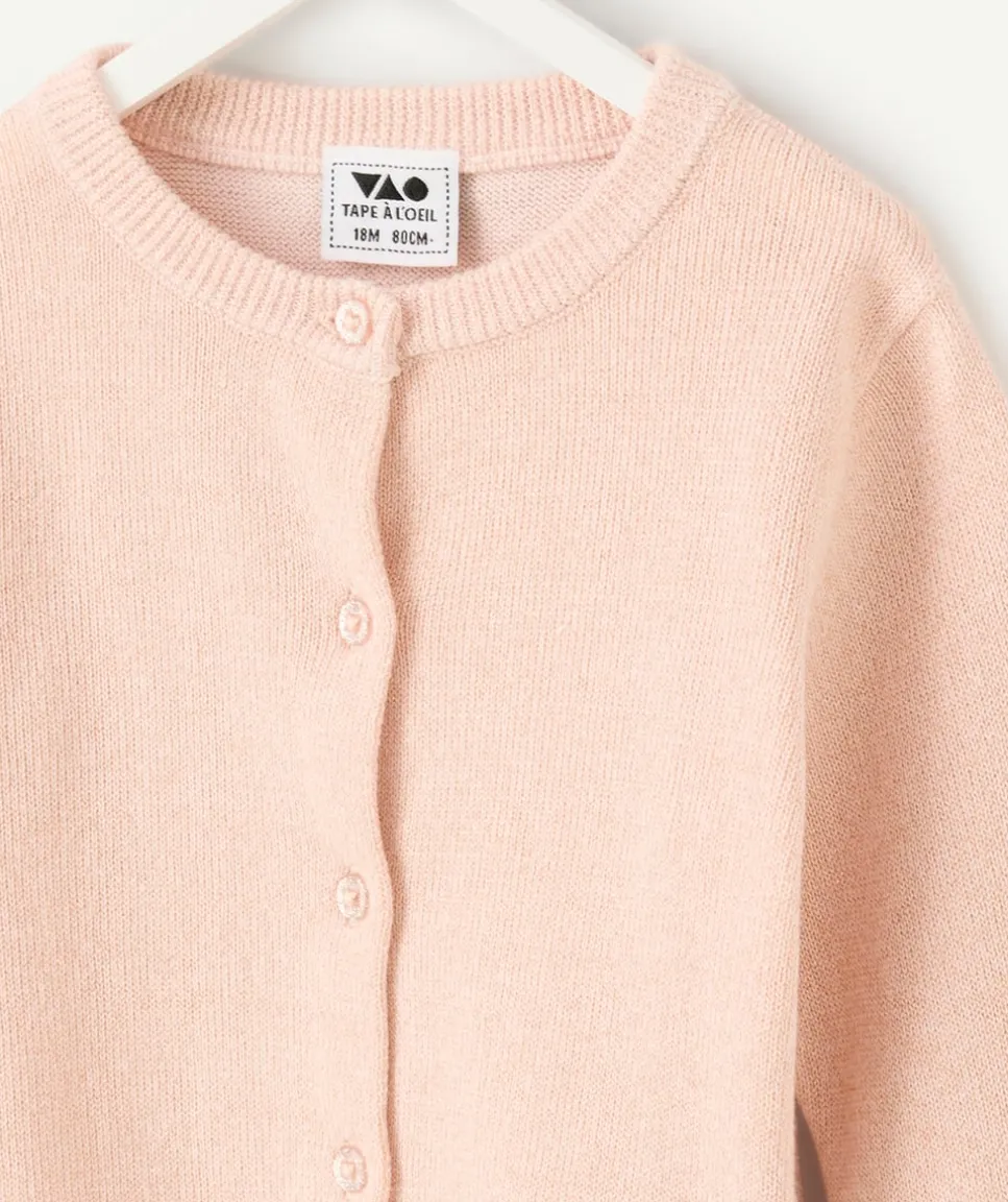 Gilet bébé fille rose pâle