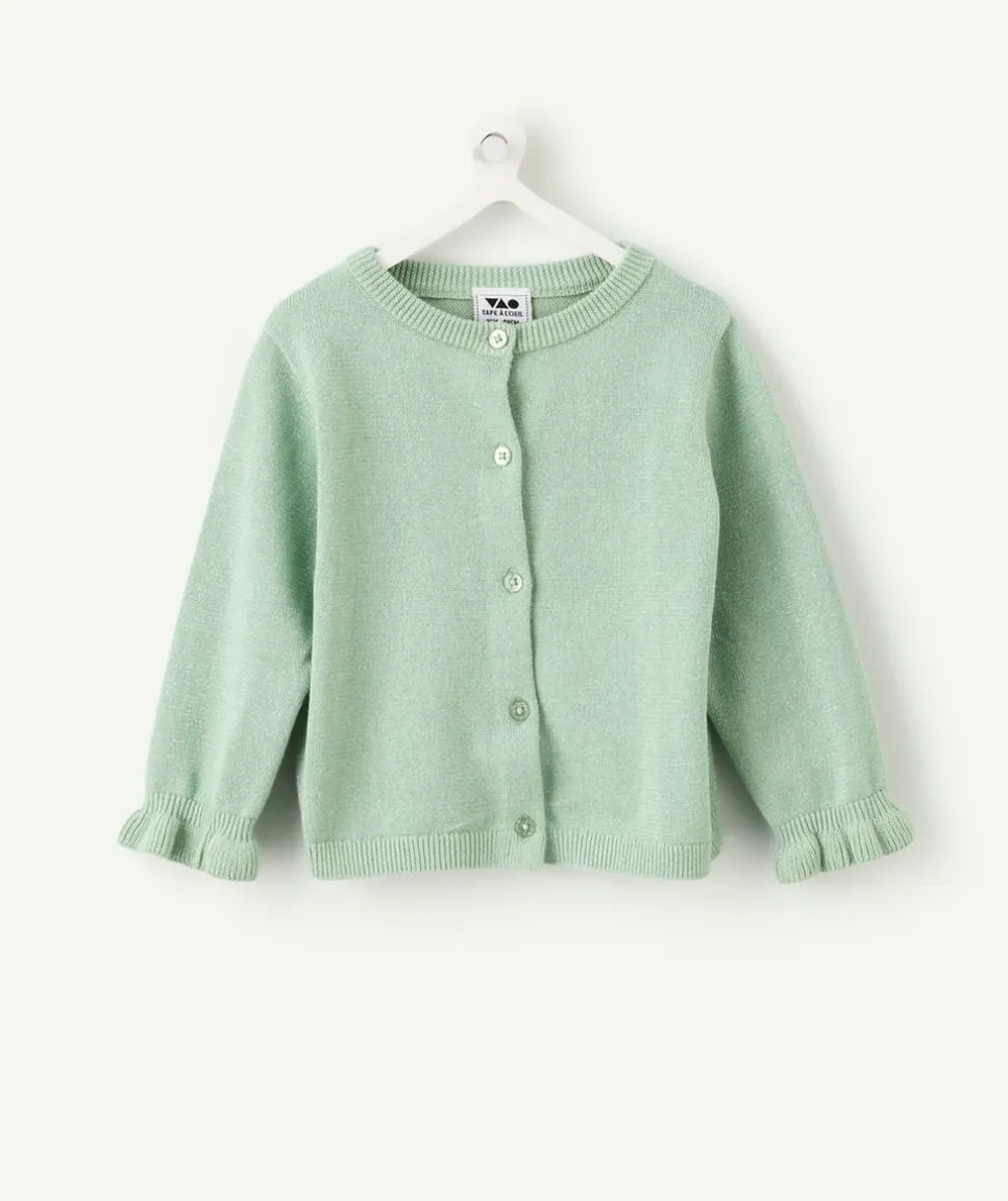 Gilet bébé fille vert