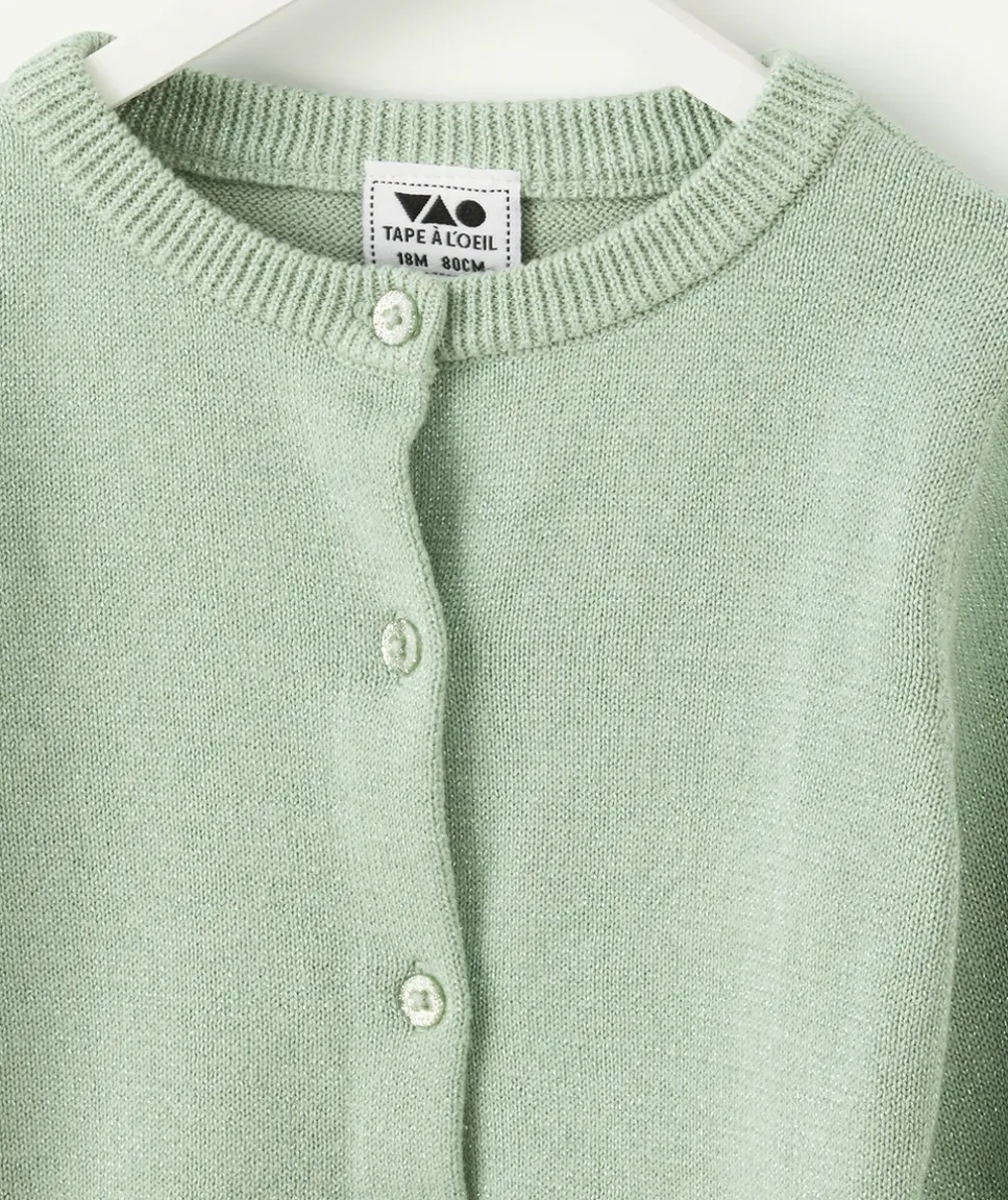 Gilet bébé fille vert