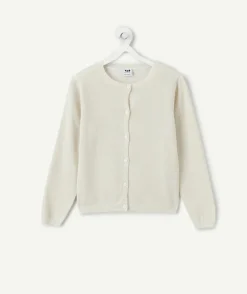 Gilet fille coton blanc