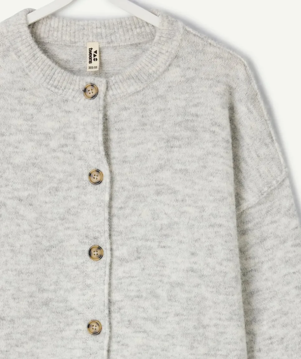Gilet fille droit gris