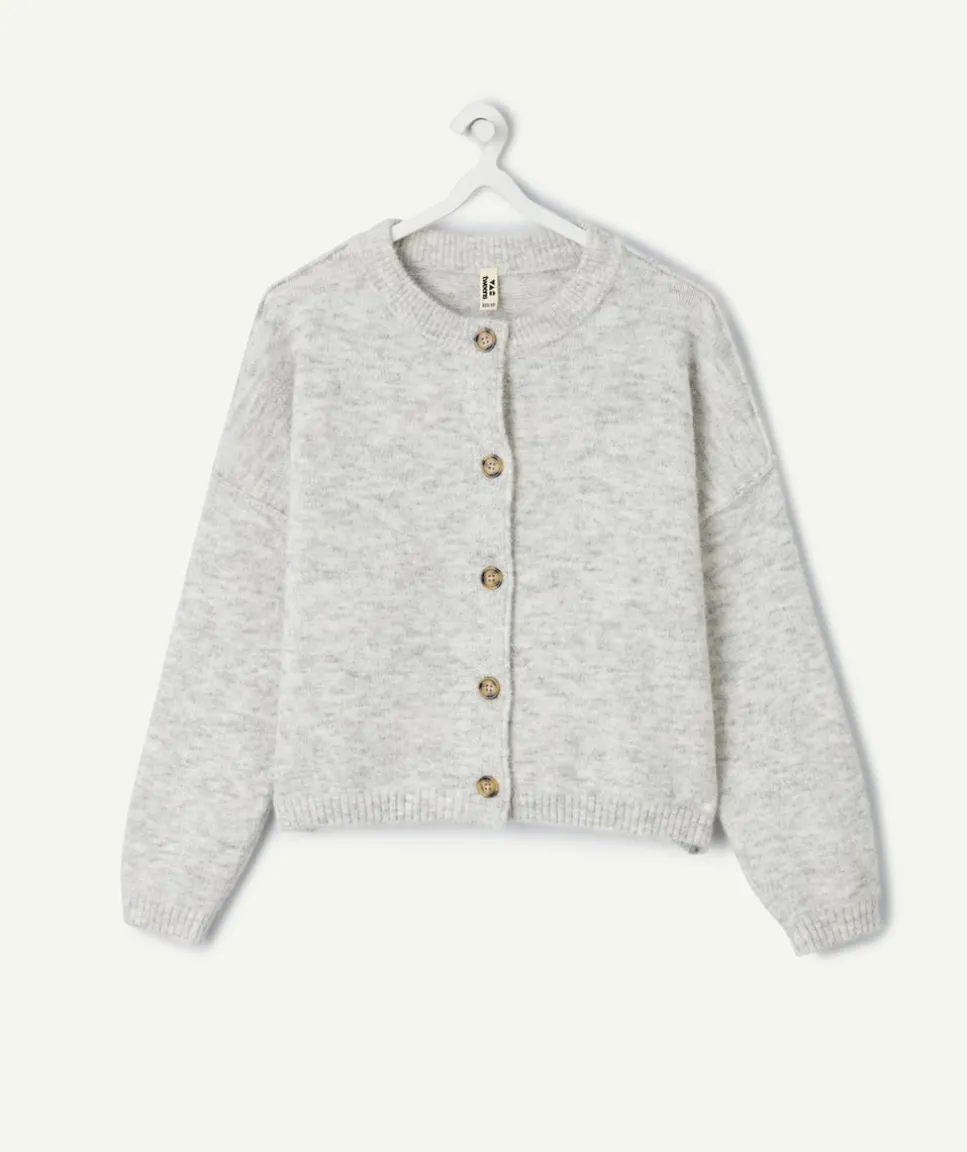 Gilet fille droit gris