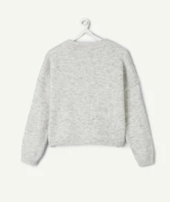 Gilet fille droit gris