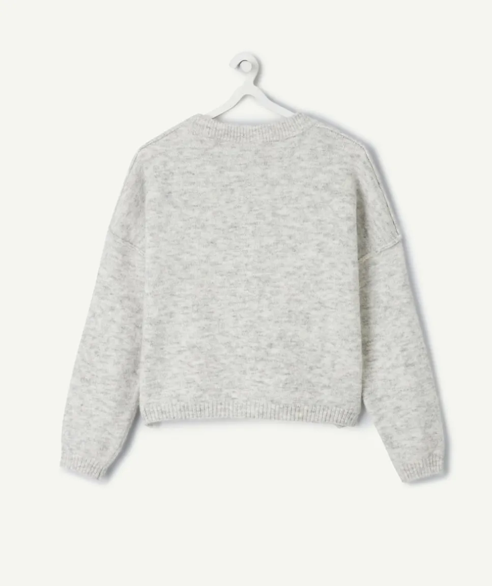 Gilet fille droit gris