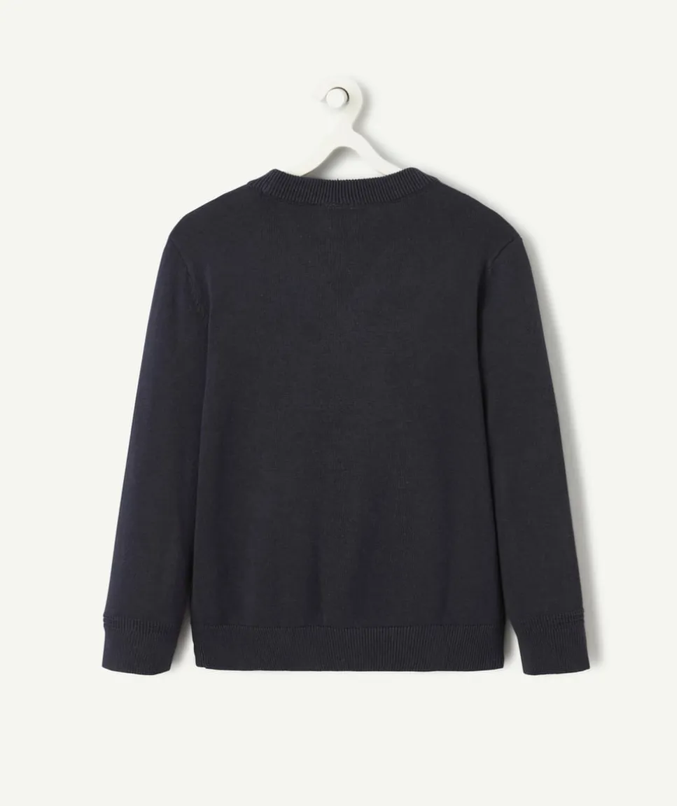 Gilet garçon bleu nuit avec boutons