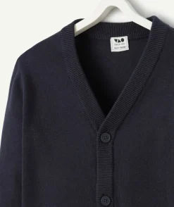 Gilet garçon bleu nuit avec boutons