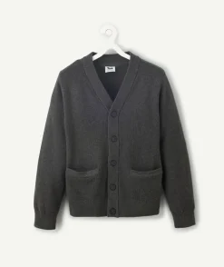 Gilet garçon en coton gris foncé