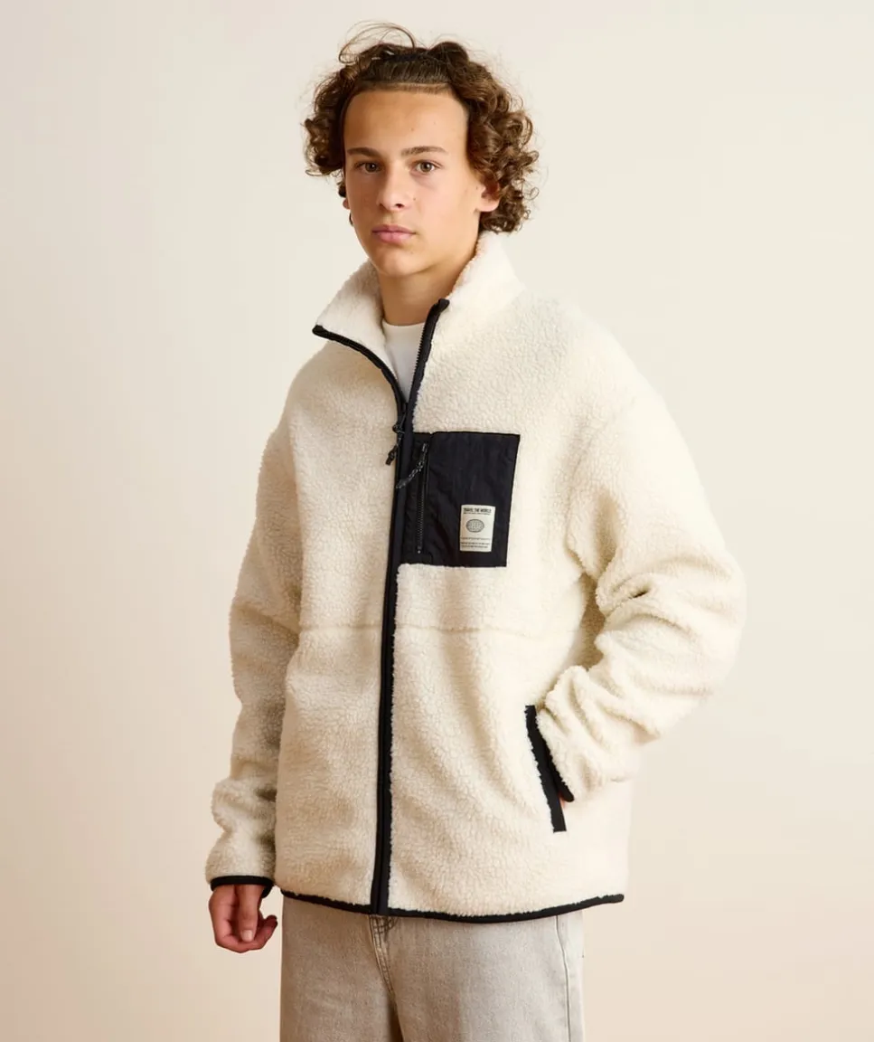 Gilet garçon sherpa écru
