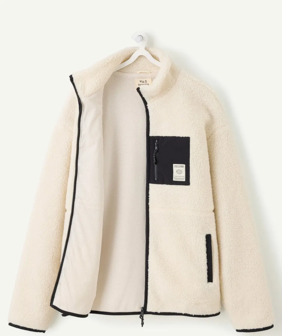 Gilet garçon sherpa écru