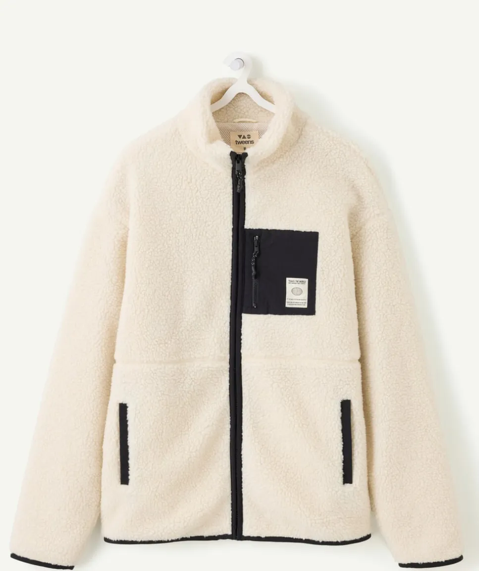 Gilet garçon sherpa écru