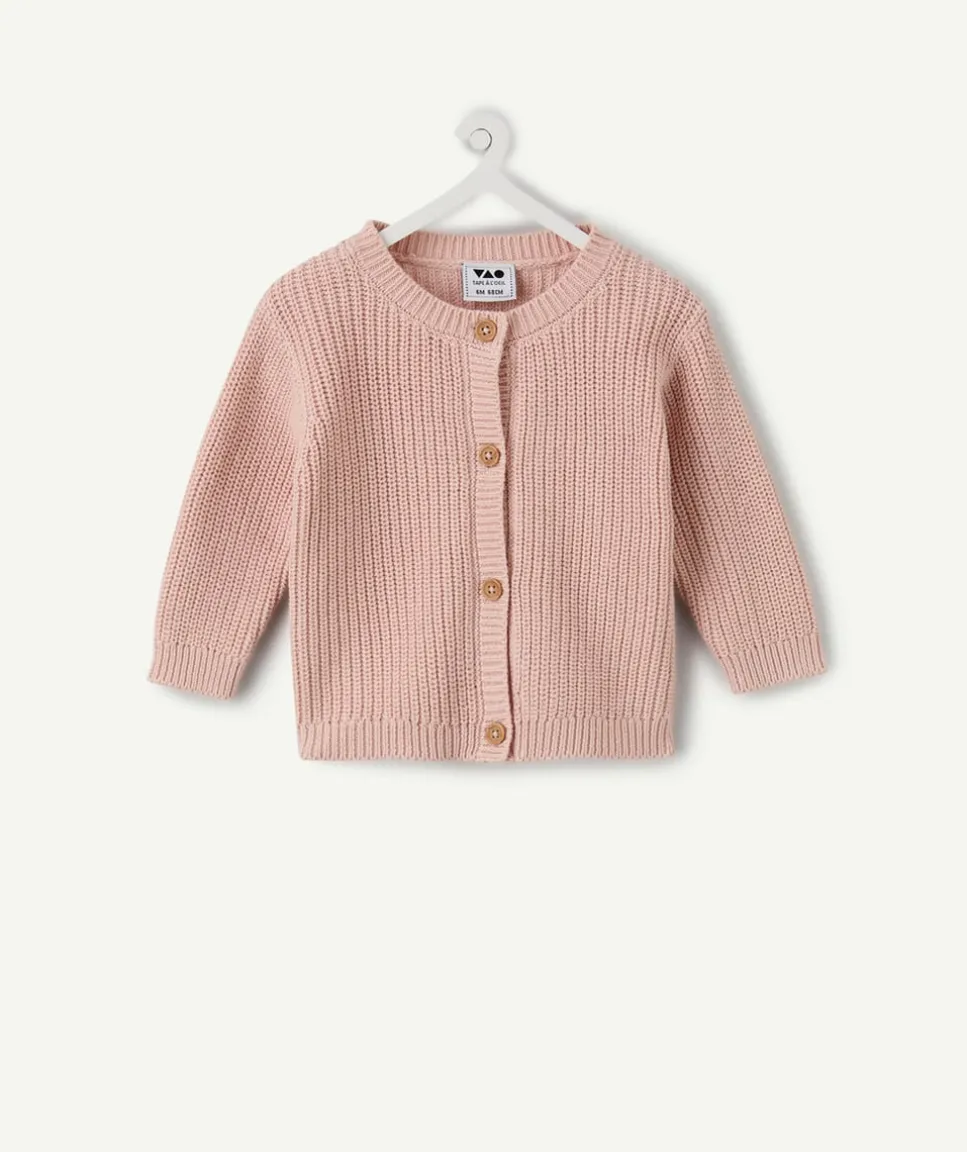 Gilet naissance fille rose