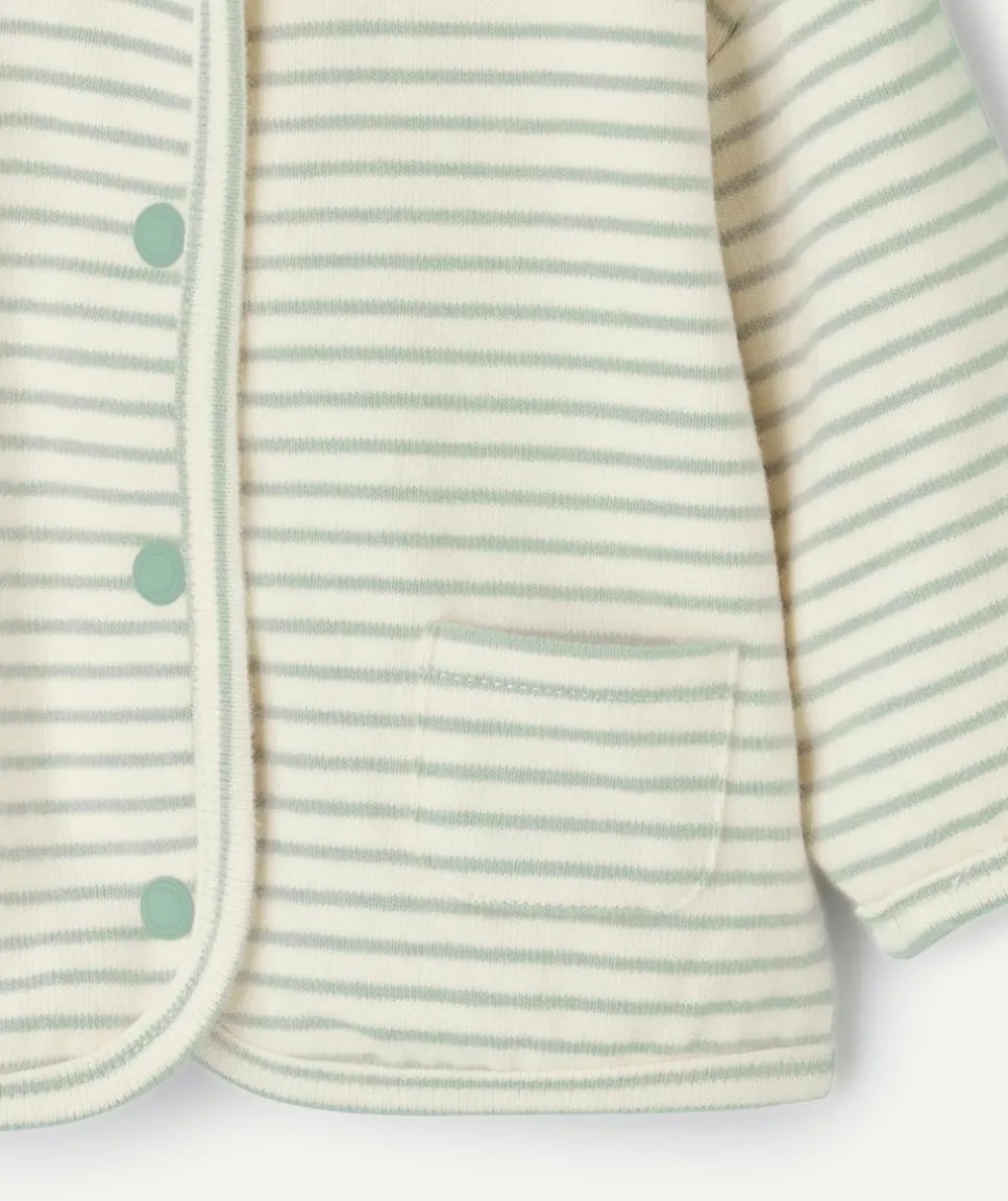 Gilet naissance garçon rayée à boutons