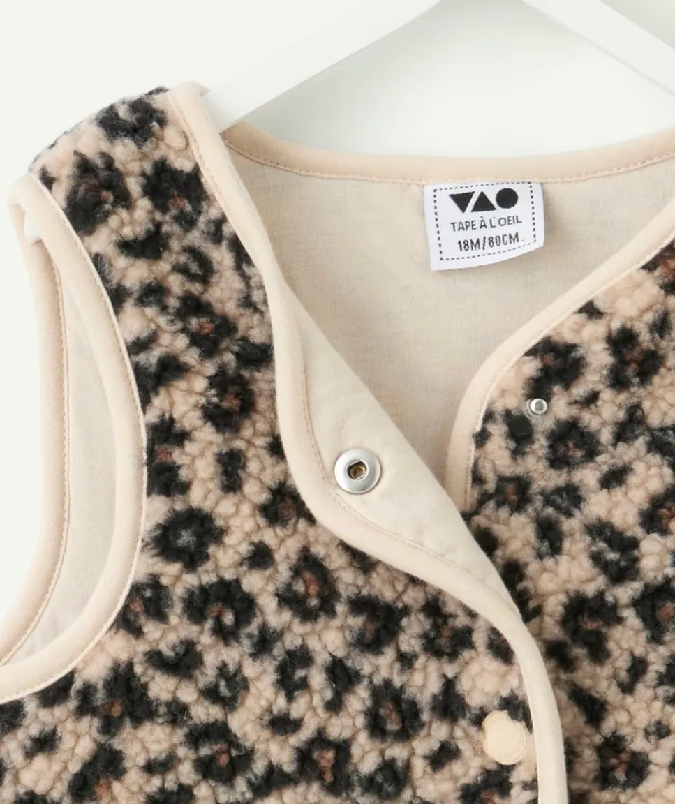 Gilet sans manches bébé fille imprimé léopard