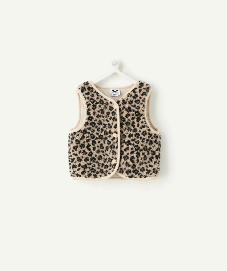Gilet sans manches bébé fille imprimé léopard