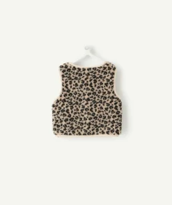 Gilet sans manches bébé fille imprimé léopard