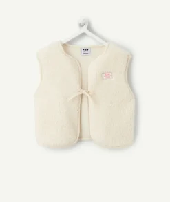 Gilet sans manches bébé fille sherpa écru