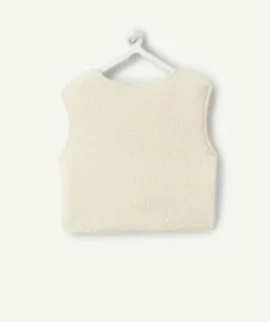 Gilet sans manches bébé fille sherpa écru