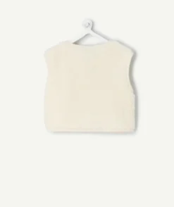 Gilet sans manches bébé fille sherpa écru