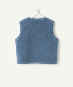 Gilet sans manches bébé garçon sherpa bleu