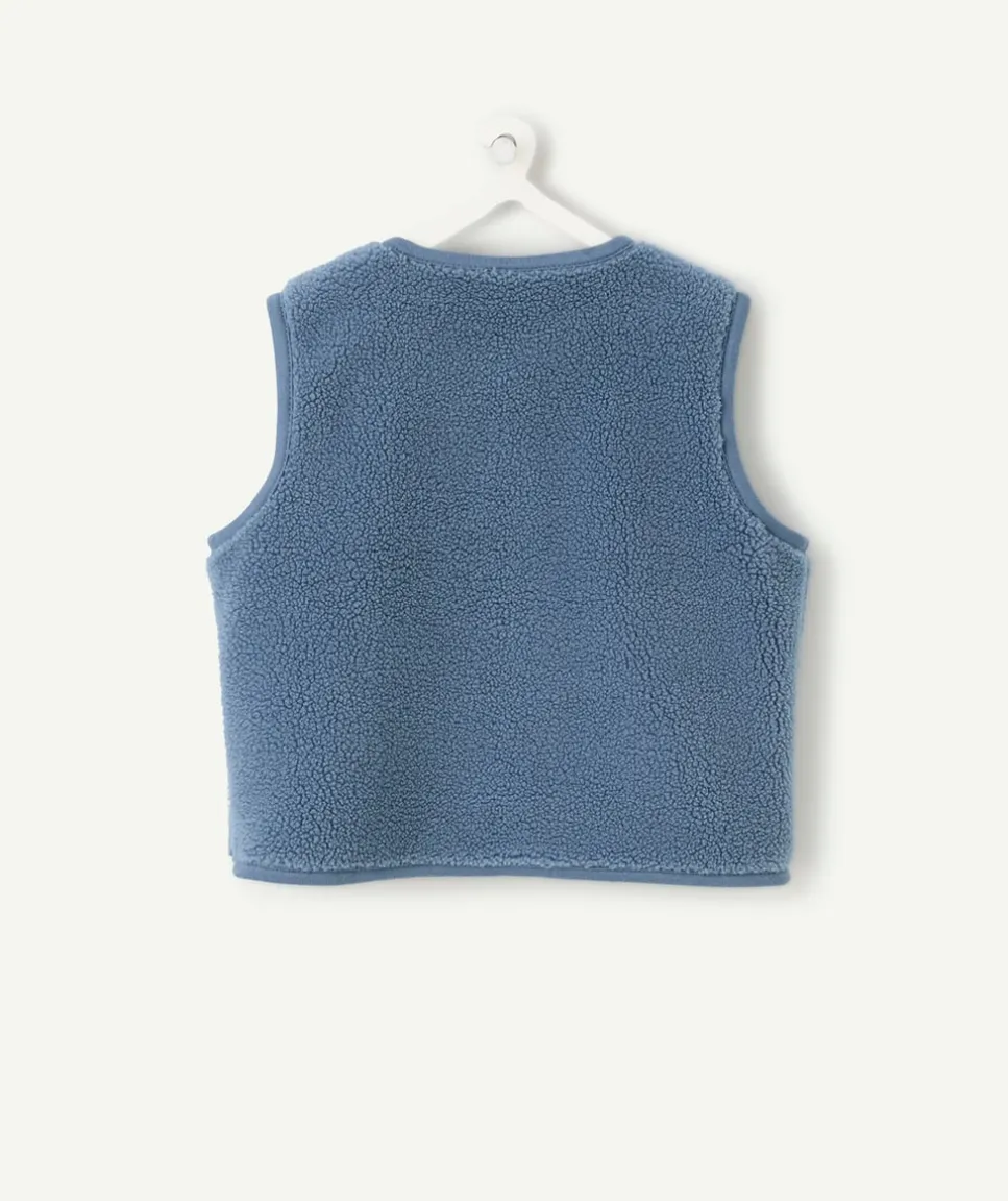 Gilet sans manches bébé garçon sherpa bleu