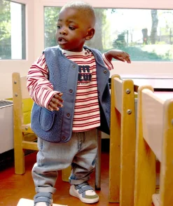 Gilet sans manches bébé garçon sherpa bleu